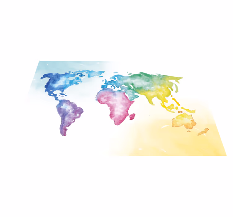 Tapis vinyle carte du monde carte du monde éclatante - TenStickers