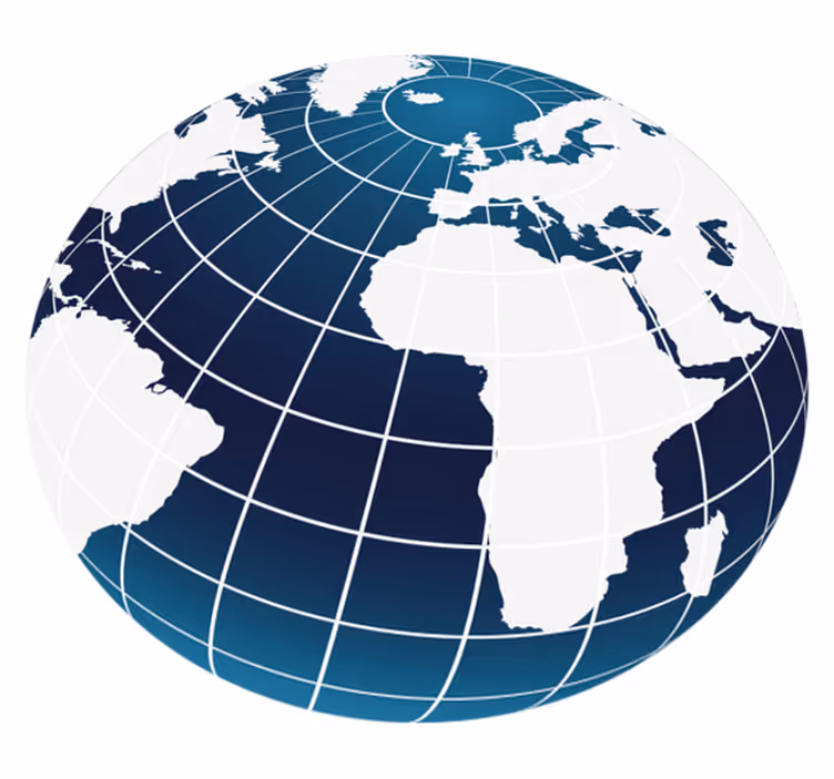 Tapis vinyle carte du monde Avec méridiens - TenStickers