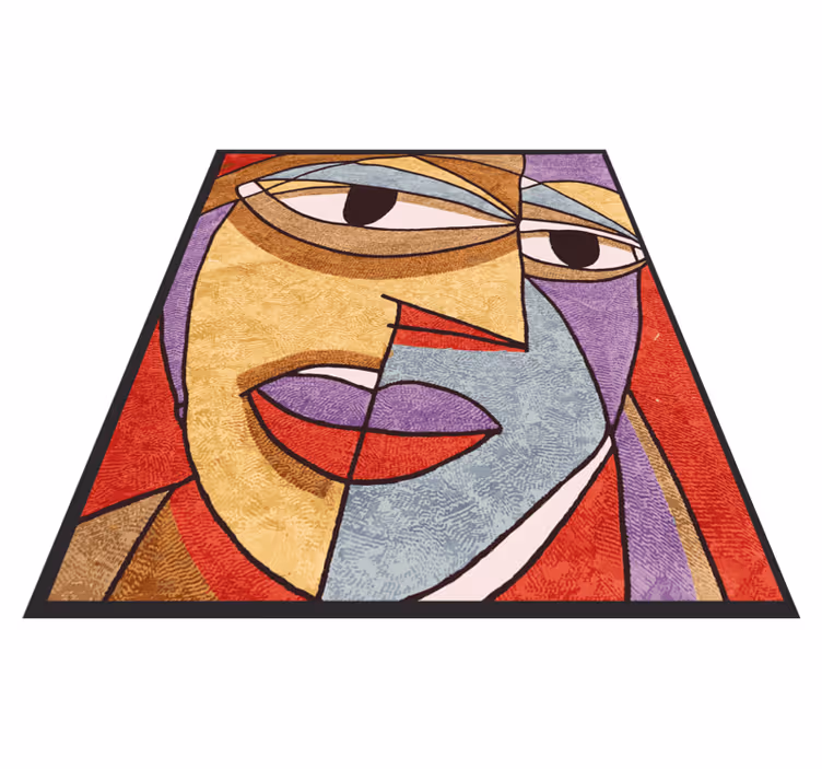 Tapis vinyle moderne Visage géométrique d'art moderne - TenStickers