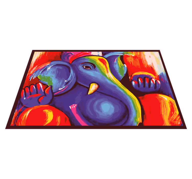 Tapis vinyle animal éléphant coloré - TenStickers