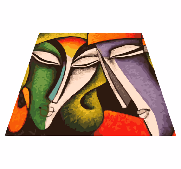 Tapis vinyle salle de bain moderne visages artistiques - TenStickers