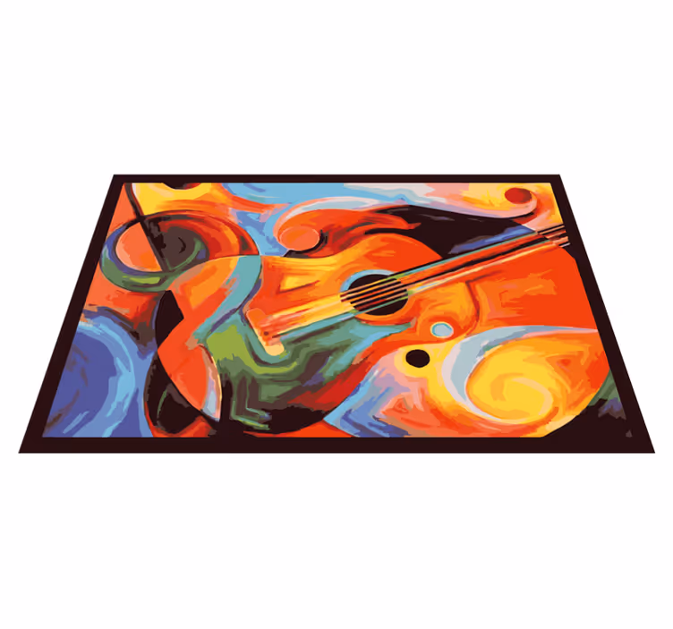 Tapis vinyle chambre symphonie musicale colorée - TenStickers