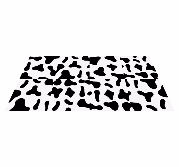 Tapis vinyle motif animal vache noire et blanche - TenStickers