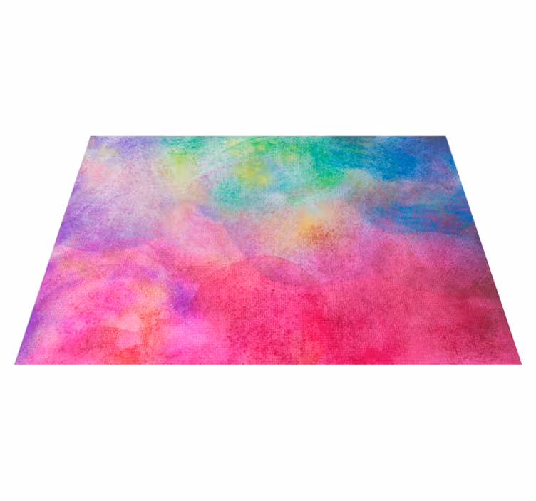 Tapis vinyle chambre effet aquarelle coloré - TenStickers
