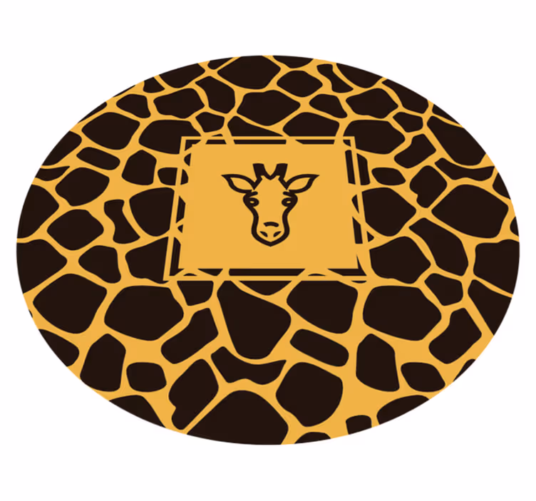Tapis vinyle motif animal giraffe ronde décorative - TenStickers