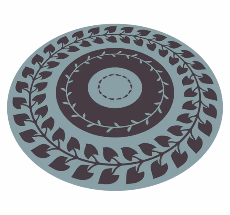 Tapis vinyle nature motif circulaire feuillu - TenStickers