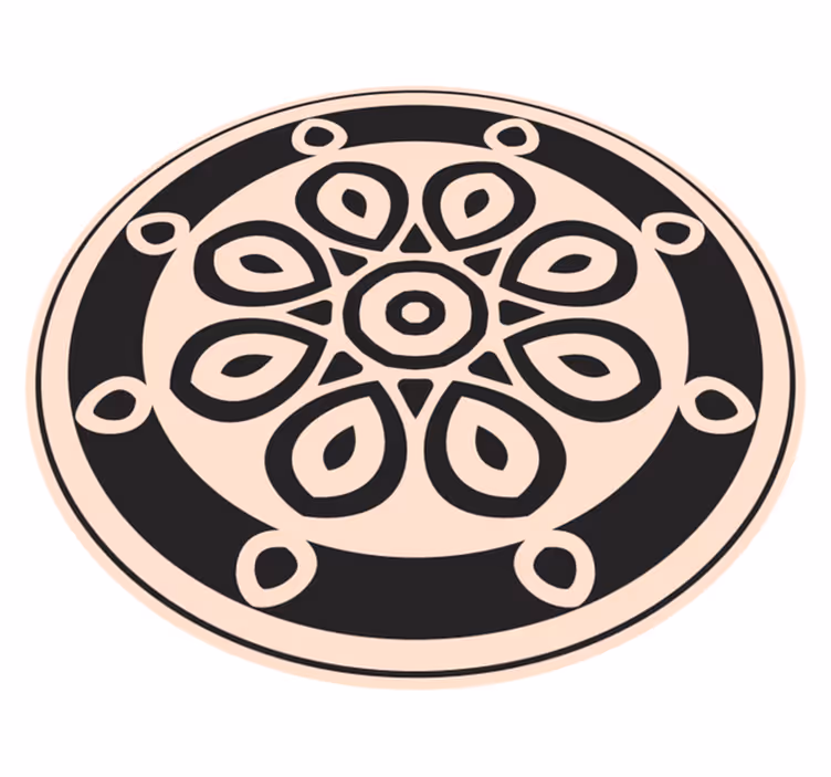 Tapis vinyle mandala motif circulaire élégant - TenStickers