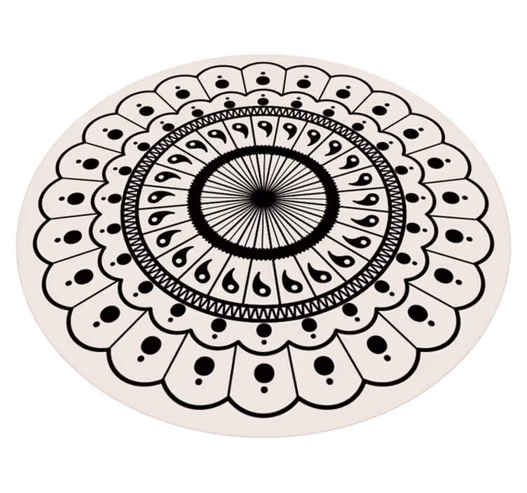 Tapis vinyle mandala élément circulaire complexe - TenStickers