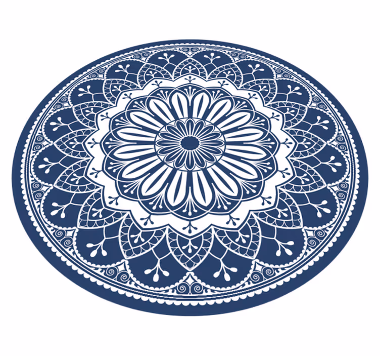 Tapis vinyle mandala composition botanique de la marine - TenStickers