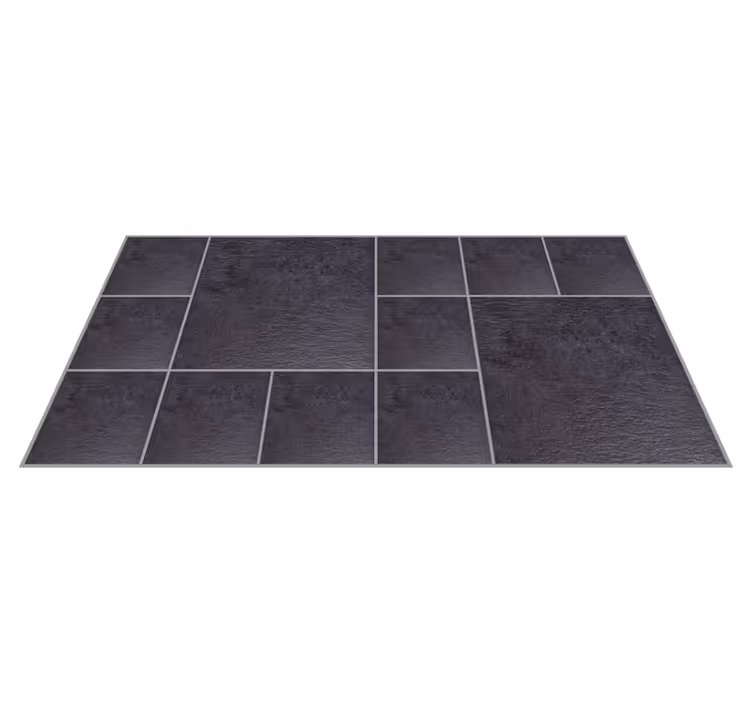 Tapis vinyle pierre carrelage gris élégant - TenStickers