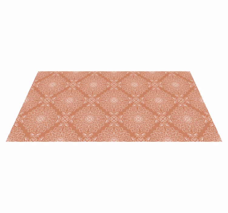 Tapis vinyle mandala motif de tuile orange - TenStickers