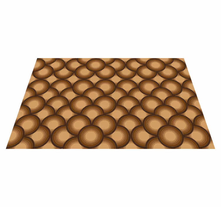 Tapis vinyle geometrique Cercles bruns des années 70 - TenStickers
