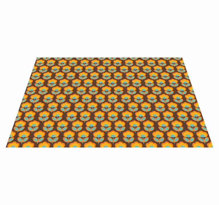 Tapis vinyle plantes design marron vintage - TenStickers