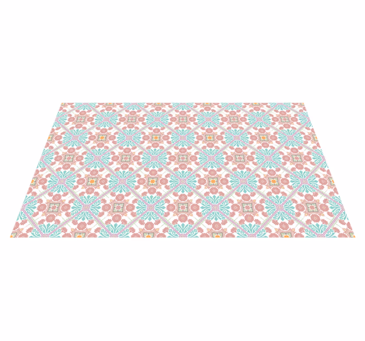 Tapis vinyle carreaux Carreaux de mandala rose - TenStickers