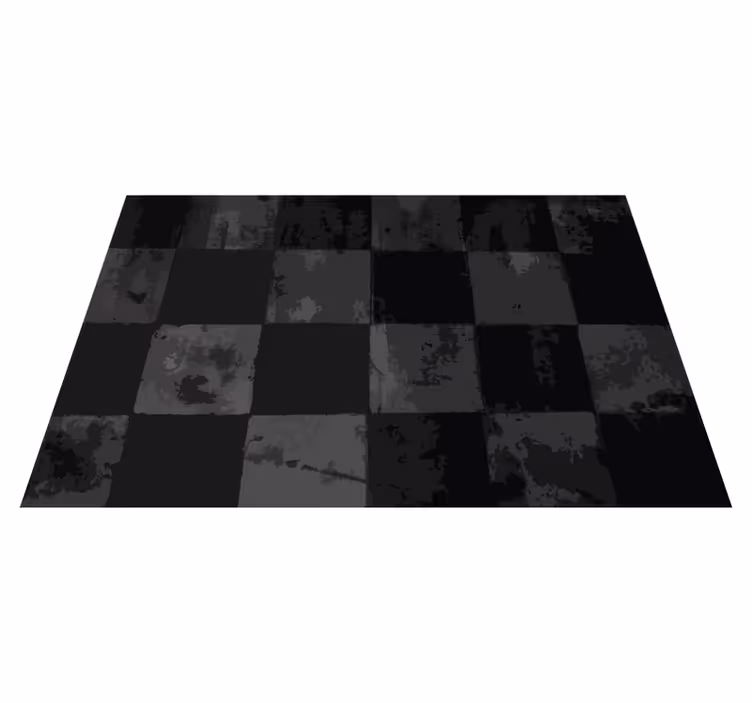 Tapis vinyle carreaux de ciment motif damier - TenStickers