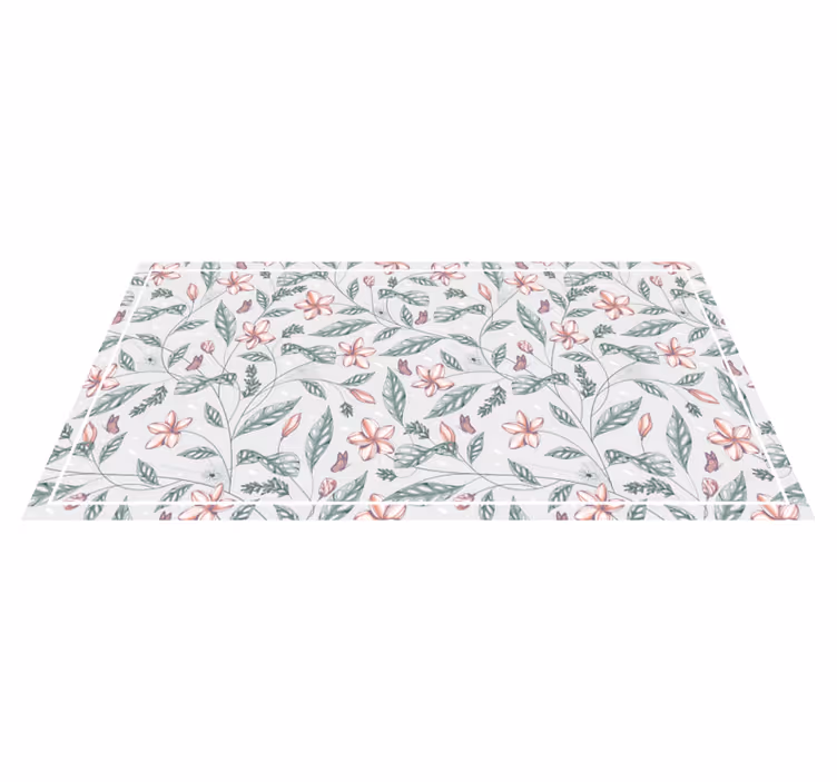 Tapis vinyle plantes motif de verdure florale - TenStickers