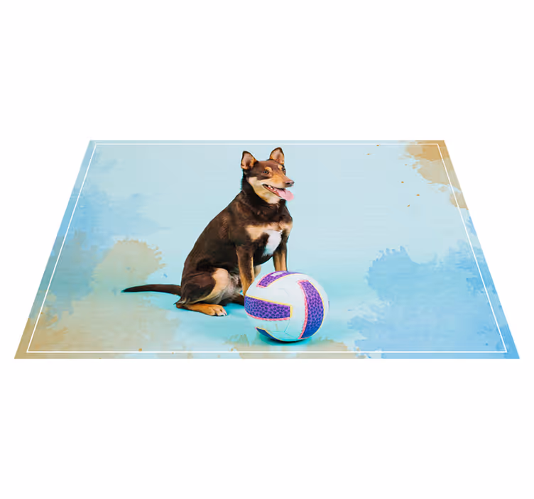 Tapis vinyle animal Volley-ball de chien - TenStickers