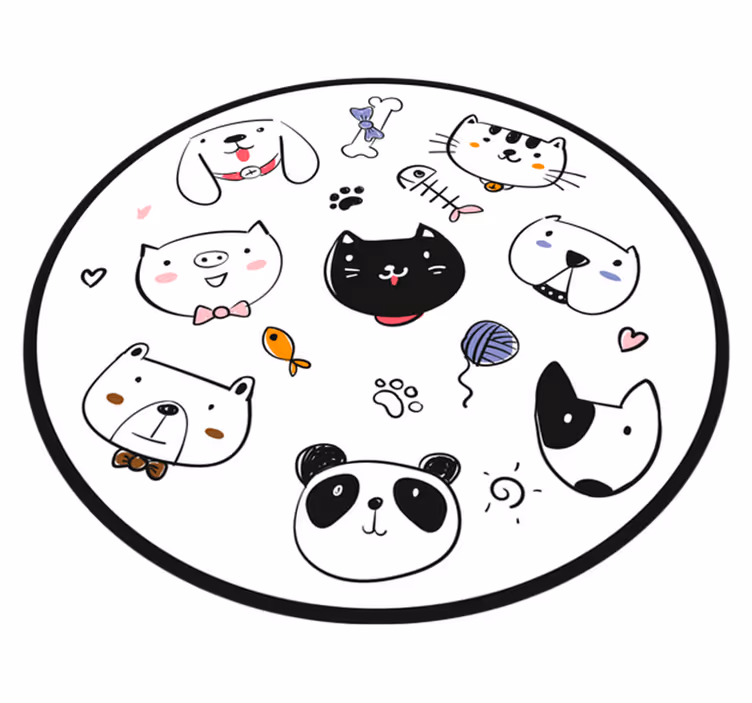 Tapis vinyle animal Dessiner des animaux - TenStickers