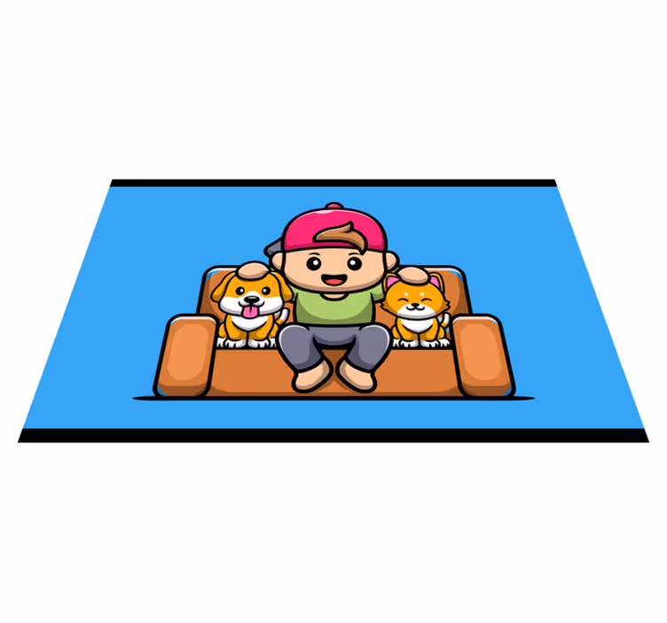 Tapis vinyle pour enfants garçon avec animaux - TenStickers
