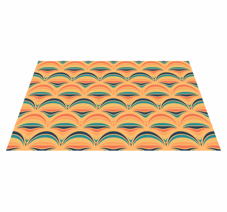 Tapis vinyle vintage motifs de vagues colorés - TenStickers