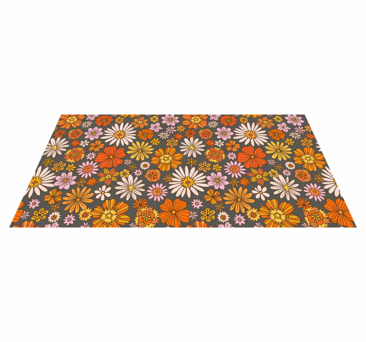 Tapis vinyle retro Fleurs des années 70 - TenStickers