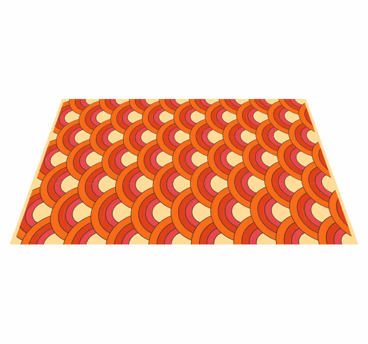 Tapis vinyle geometrique Demi-cerises des années 70 - TenStickers