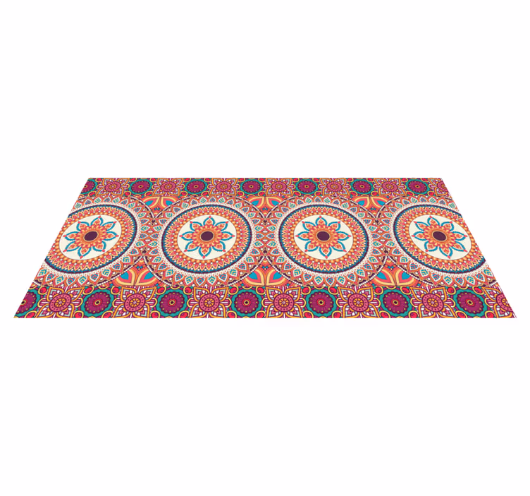 Tapis vinyle mandala arrangement vibrant - TenStickers