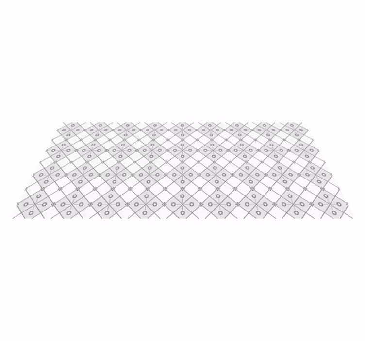 Tapis vinyle carreaux de ciment géométrie grise - TenStickers