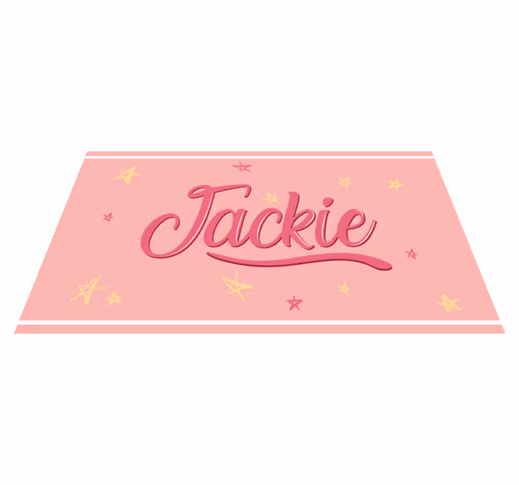 Tapis vinyle avec nom Cool rose personnalisé - TenStickers