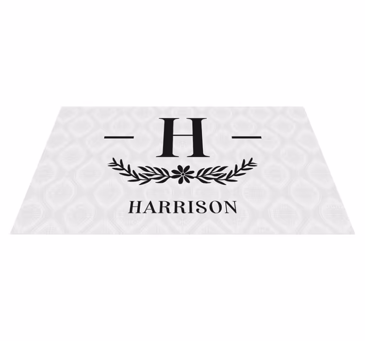 Tapis vinyle avec nom initial cool personnalisé - TenStickers