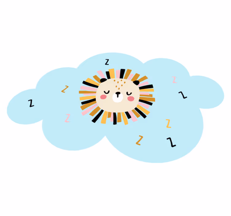 Tapis vinyle pour enfants nuage de lion endormi - TenStickers