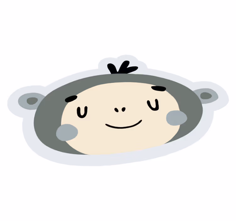 Tapis vinyle bébé visage de singe nordique - TenStickers