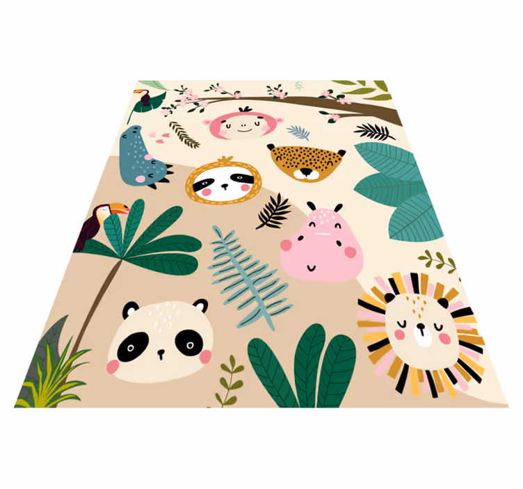 Tapis vinyle bébé modèle d'amis des animaux - TenStickers