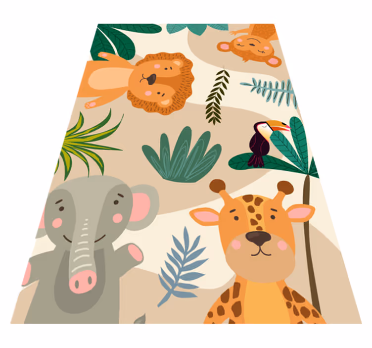 Tapis vinyle bébé amis de la jungle du safari - TenStickers