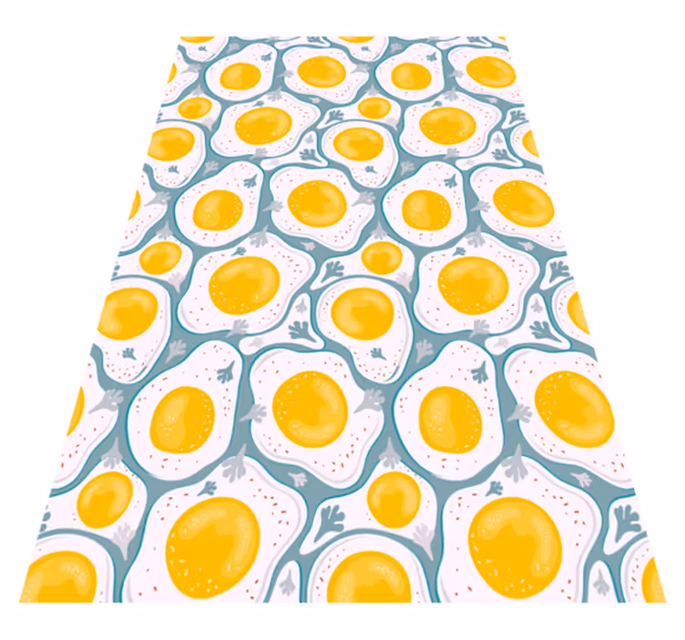 Tapis vinyle cuisine motif d'oeuf ensoleillé - TenStickers