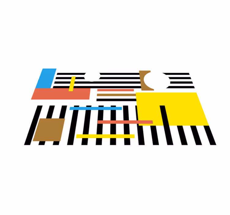 Tapis vinyle design moderne motifs à rayures colorées - TenStickers