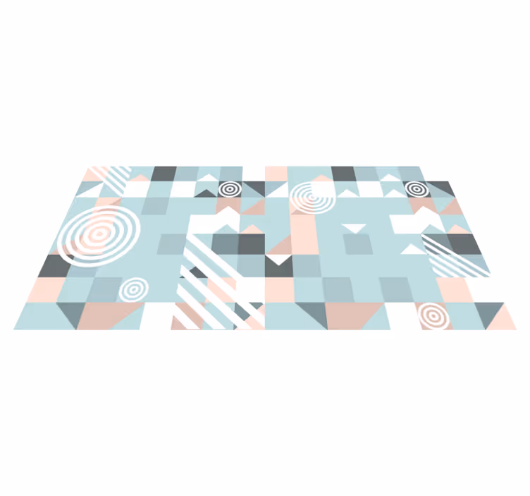 Tapis vinyle géométrique motif abstrait - TenStickers