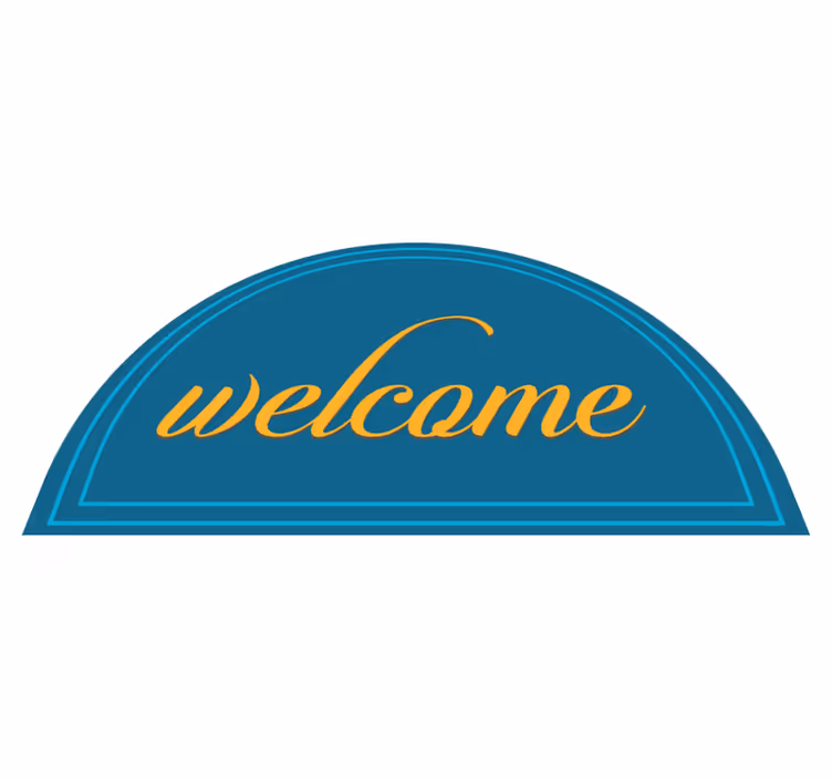 Tapis vinyle entrée conception de bienvenue bleue - TenStickers