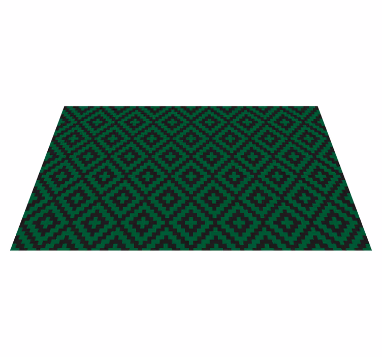 Tapis vinyle cuisine motif diamant vert - TenStickers