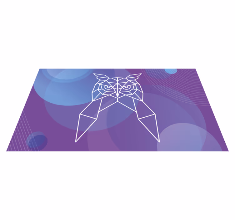 Tapis vinyle animal art géométrique du hibou - TenStickers