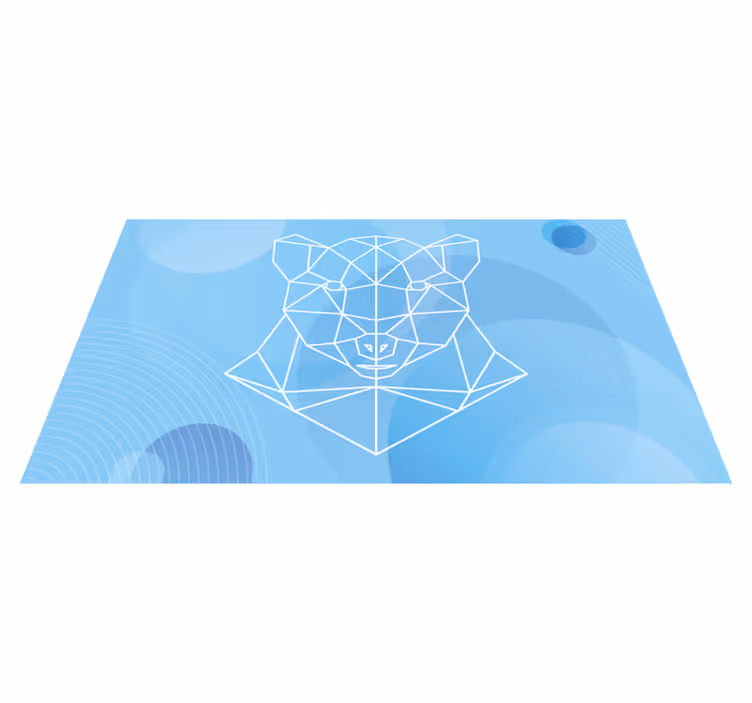 Tapis vinyle animal contour géométrique de l'ours - TenStickers