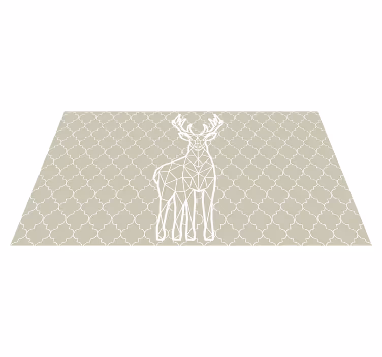Tapis vinyle salon silhouette géométrique de cerf - TenStickers
