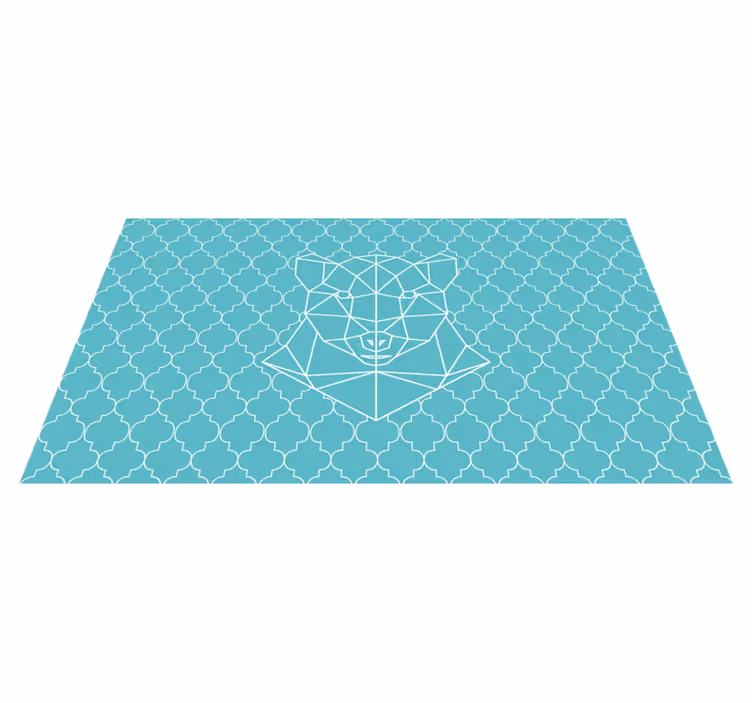 Tapis vinyle animal motif d'ours géométrique - TenStickers