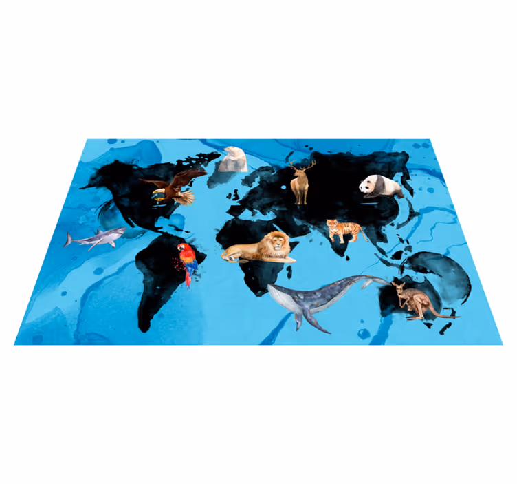 Tapis vinyle autres tapis faune bleue et noire - TenStickers