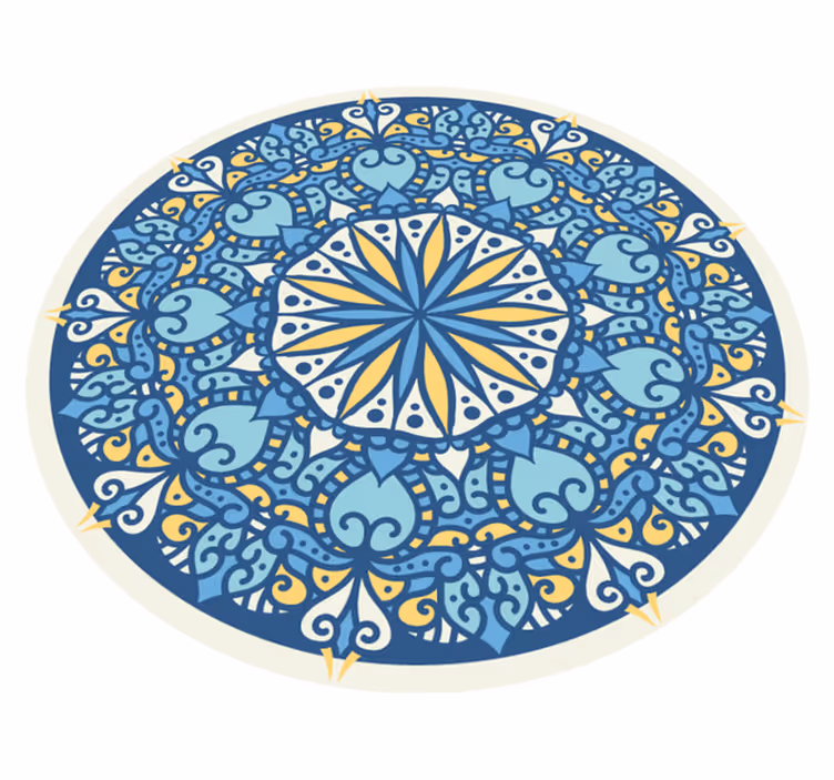 Tapis vinyle mandala motif complexe bleu - TenStickers