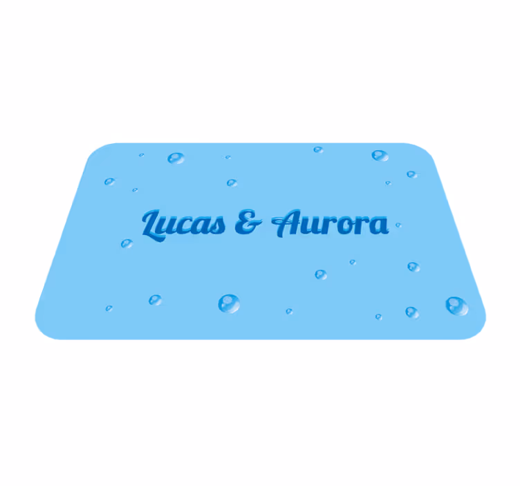 Tapis vinyle personnalisé noms de couples pétillants - TenStickers