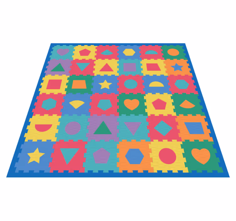 Tapis vinyle bébé imitation de puzzle coloré - TenStickers