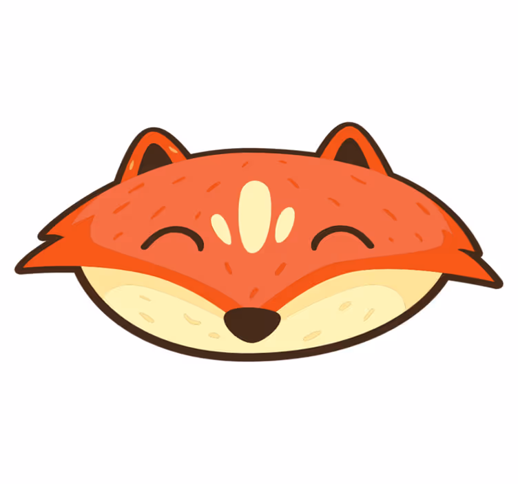 Tapis vinyle pour enfants visage de renard heureux - TenStickers