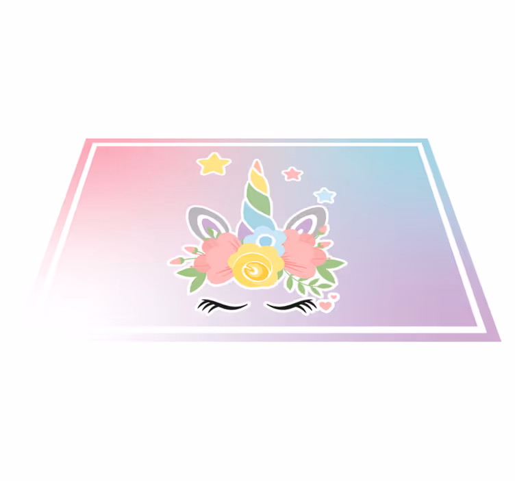 Tapis vinyle pour enfants breloque florale licorne - TenStickers
