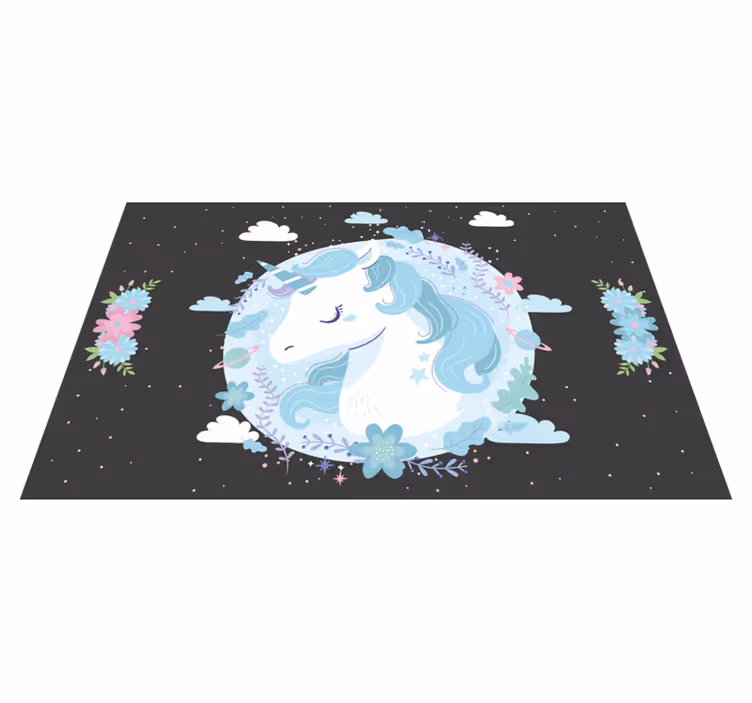Tapis vinyle pour enfants scène de licorne de rêve - TenStickers